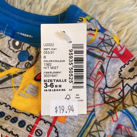 Baby short sleeve truck pajamas - Picture 3 of 4